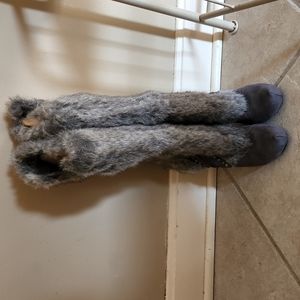 Fur zip ankle boots